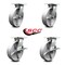 Service Caster 8 Inch Semi Steel Swivel Caster Set with Roller Bearings 2 Brakes SCC-35S820-SSR-2-SLB-2 - alternate 3